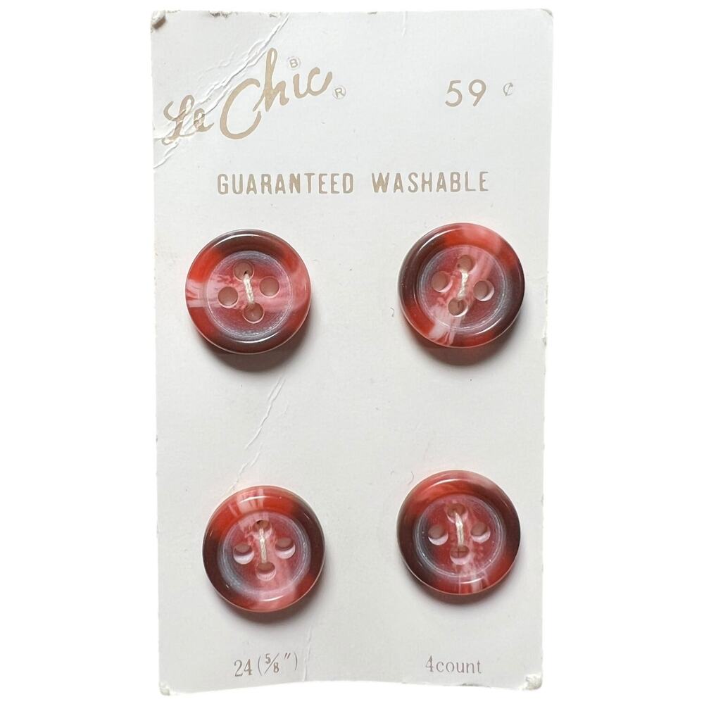 Vintage Le Chic Tortoiseshell Brown Swirl Buttons Taiwan Carlstadt